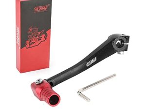 RUTU CNC Gear Shift Lever قابلة للطي Shifter Lever مع L-Wrench - ذراع النقل لـ XR50 CRF50 50cc 70cc 90cc 110cc 125cc Dirt Bike Dual Pit Bike - 6061 الألومنيوم الطيران ناقل حركة الدراجة أسود-أحمر