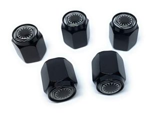 STARLEJEL First Order Galactic Empire Valve Stem Caps (5 Pack) | مقاوم للأتربة ، مع مانع تسرب مطاطي خارجي ، في جميع الأحوال الجوية ، أغطية حماية عالمية مانعة للتسرب من الهواء لشاحنات سيارات الدفع الرباعي (أسود)