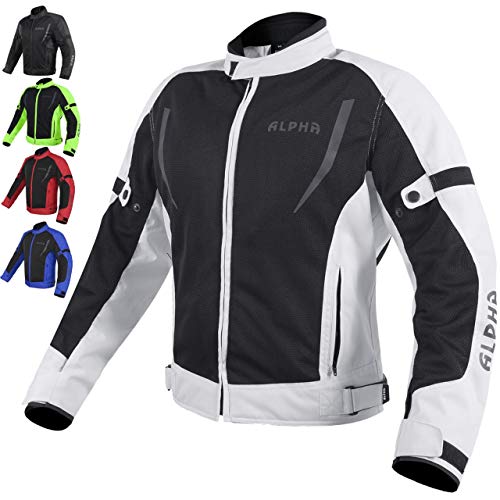 ALPHA CYCLE GEAR HI VIS MESH MOTORCYCLE JACKET FOR MEN RIDING BIKERS RACING DUAL SPORTS BIKE ARMORED PROTECTIVE ... (رمادي ، صغير) ALPHA CYCLE GEAR HI VIS MESH MOTORCYCLE JACKET FOR MEN RIDING BIKERS RACING DUAL SPORTS BIKE ARMORED PROTECTIVE ... (رمادي ، صغير)