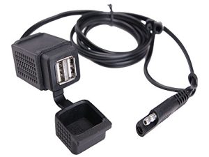 MICTUNING SAE to USB Cable Adapter 3.1A دراجة نارية مزدوجة شاحن USB منفذ مقبس الطاقة للهاتف الذكي اللوحي GPS