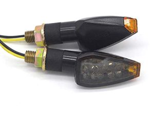 Evomosa Mini Stalk Arrow ضوء دراجة نارية بدوره إشارات أضواء 10 مللي متر العالمي دراجة نارية LED مؤشر وامض مصباح كهرماني (2 قطعة)