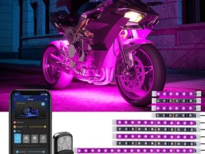 أطقم إضاءة LED للدراجات النارية من Govee RGB 12 قطعة ، أضواء متعددة الألوان للتحكم في التطبيقات للدراجات النارية مع جهاز تحكم عن بعد RF ، ومزامنة الموسيقى وأوضاع متعددة للمشاهد ، وأضواء تحت الشفق للدراجات النارية ، تيار مستمر 12 فولت ، مجموعة هدايا