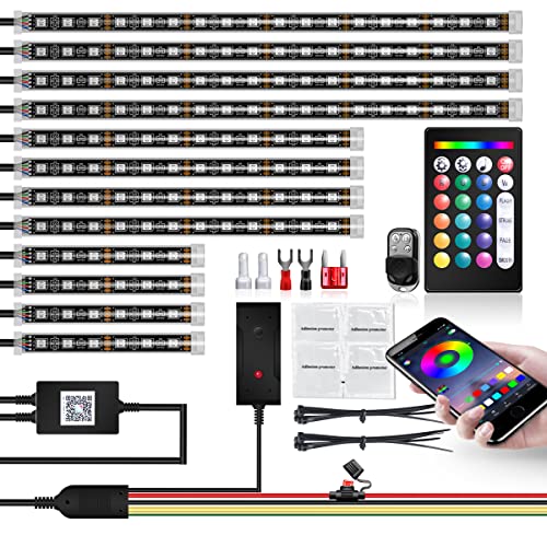 BWCarid 12 قطعة مجموعة مصابيح LED للدراجات النارية تحت الشفق مع وظيفة الانعطاف والفرامل لليسار / لليمين IP68 مقاوم للماء للتحكم في تطبيق الموسيقى وضع التحكم عن بعد RGB دراجة نارية لعربة الجولف ATV UTV 12V ~ 24V DC BWCarid 12 قطعة مجموعة مصابيح LED للدراجات النارية تحت الشفق مع وظيفة الانعطاف والفرامل لليسار / لليمين IP68 مقاوم للماء للتحكم في تطبيق الموسيقى وضع التحكم عن بعد RGB دراجة نارية لعربة الجولف ATV UTV 12V ~ 24V DC