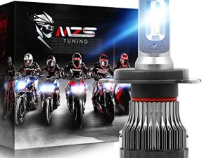 MZS H4 LED لمبة المصباح الأحادية للدراجات النارية ، 9003 HB2 مجموعة تحويل صغيرة - رقائق - 6500K شديدة السطوع