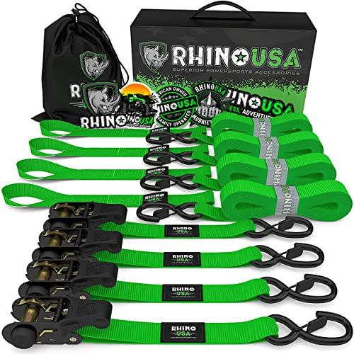 أشرطة ربط سقاطة من RHINO USA (4PK) - 1،823 رطلًا مضمونًا لقوة الكسر القصوى ، بما في ذلك (4) أربطة رباط بريميوم 1 بوصة × 15 قدم مع مقابض مبطنة. الأفضل لنقل البضائع وتأمينها أشرطة ربط سقاطة من RHINO USA (4PK) - 1،823 رطلًا مضمونًا لقوة الكسر القصوى ، بما في ذلك (4) أربطة رباط بريميوم 1 بوصة × 15 قدم مع مقابض مبطنة. الأفضل لنقل البضائع وتأمينها