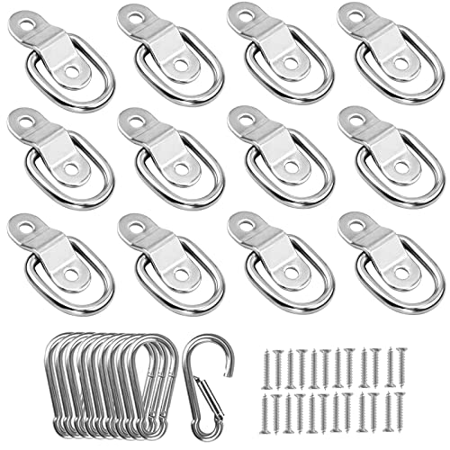 D Rings Tie Down Anchor 1/4 "Trailer Anchor Rings 1200 lbs Capacity Truck Bed Anchors Kit مع Snap Hook Carabiner لشاحنات المقطورات ، RV Campervan ، القوارب ، الدراجات النارية سطح جبل D Rings Tie Down Anchor 1/4 "Trailer Anchor Rings 1200 lbs Capacity Truck Bed Anchors Kit مع Snap Hook Carabiner لشاحنات المقطورات ، RV Campervan ، القوارب ، الدراجات النارية سطح جبل
