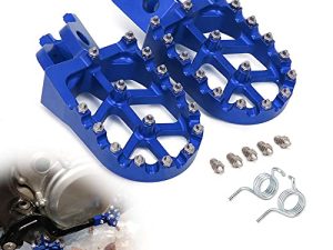 JFG RACING Dirt Bike Foot أوتاد أزرق Billet MX أوتاد قدم للدراجة النارية عريضة لـ KX250F 2006-2018 / KX250 2019-2021 / KX450F 2007-2018 / KX450 2019-2021 / KLX450R 2008-2013 / KX250X 2021 / KX450X 2021