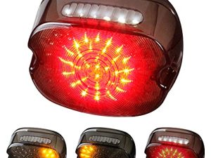 مصباح خلفي لفرامل الدراجة النارية من QUASCO LED مع إشارات انعطاف وعدسات مدخنة ومصابيح خلفية متوافقة مع Harley Road King Dyna Sportster 883 1200
