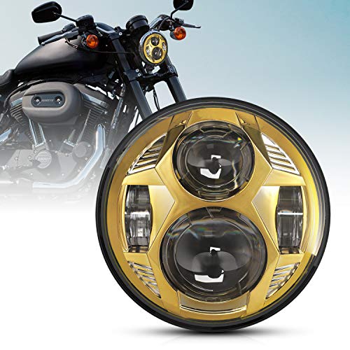 LX-LIGHT 51W Motorcycle 5-3 / 4 5.75 LED مصباح أمامي متوافق مع دراجة نارية 883 ، سبورتستر ، ثلاثي ، متسابق منخفض ، انزلاق عريض ، ذهبي LX-LIGHT 51W Motorcycle 5-3 / 4 5.75 LED مصباح أمامي متوافق مع دراجة نارية 883 ، سبورتستر ، ثلاثي ، متسابق منخفض ، انزلاق عريض ، ذهبي