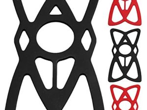NALAKUVARA Phone Mount X Holder Grip Tether Rubber Strap Silicone Security Bands - Universal Motorcycle Bike Phone Mount Accessories استبدال أجزاء - Elastic X Web Grip (2 Black & 2 Red) 4 Pack