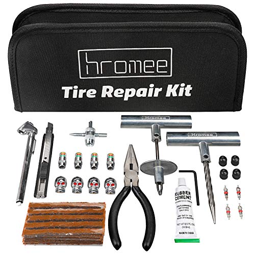 طقم أدوات إصلاح الإطارات 56 قطعة من Hromee للسيارات والشاحنات والدراجات النارية و ATV و RV العالمي للطوارئ طقم إصلاح ثقب الإطارات المسطحة مع حقيبة محمولة طقم أدوات إصلاح الإطارات 56 قطعة من Hromee للسيارات والشاحنات والدراجات النارية و ATV و RV العالمي للطوارئ طقم إصلاح ثقب الإطارات المسطحة مع حقيبة محمولة