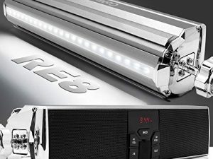 مكبرات صوت ستيريو GoHawk RE8 Gen.3 مقاومة للماء تعمل بتقنية البلوتوث للدراجات النارية LED Soundbar 7 / 8-1.25 in.