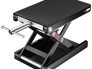 VIVOHOME Steel Motorcycle ATV Wide Deck Scissor Lift Jack Crank Hoist Stand 1100 lbs Black