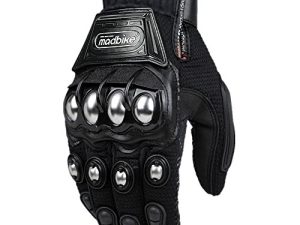 ILM Steel Knuckle Touchscreen BMX MX ATV MTB Motocross Dirt Bike Racing Downhill Tactical Gloves (L، Black) موديل 10C