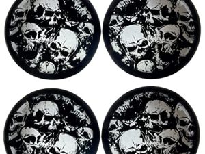 Kustom Cycle Parts Skulls Theamed Smoke Bullet Turn Signal Light Lens Cover متوافق مع Harley Davidson Street Glide ، Road Glide ، Road King ، Sportster ، Softail (زوجان)