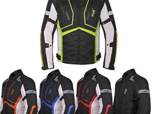 جاكيت للدراجة النارية للرجال من نسيج دراجة نارية Dualsport Enduro Motocross Racing Biker Riding CE Armored Waterproof في جميع الأحوال الجوية (Hi-Vis أخضر ، صغير)