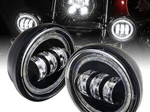 مصباح تمرير هارلي للضباب LED 4.5 بوصة من Osram [هالو] [أسود النهاية] [6500 ك] [2880 لومن] مصباح ضباب تمرير دراجة نارية لملحقات Harley Davidson Road King Glide Street Glide Electra Glide