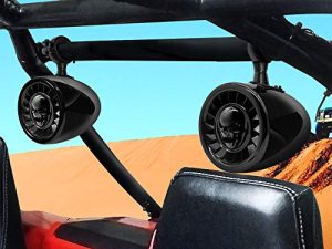 GoHawk AS5-X Gen.3 All-in-One 600W مكبر صوت مدمج 5 "كامل المدى مقاوم للماء بلوتوث ATV RZR UTV مكبرات صوت ستيريو نظام مضخم صوت USB AUX ، 1.5 إلى 2" Rollcage Bar Polaris 4 Wheeler Can-Am