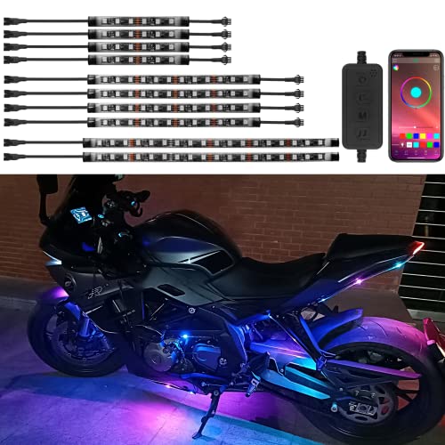 مجموعة مصابيح LED للدراجات النارية FCPVHOY ، مصابيح الدراجة النارية RGBIC Dream Color Cotorcycle ، مجموعة مصابيح LED تحت الشفق للدراجات النارية مع التحكم في التطبيق لـ Harley Davidson Honda Kawasaki Suzuki , 12V ، 10PCS مجموعة مصابيح LED للدراجات النارية FCPVHOY ، مصابيح الدراجة النارية RGBIC Dream Color Cotorcycle ، مجموعة مصابيح LED تحت الشفق للدراجات النارية مع التحكم في التطبيق لـ Harley Davidson Honda Kawasaki Suzuki , 12V ، 10PCS