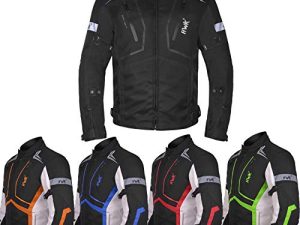 جاكيت للدراجات النارية للرجال من نسيج دراجة نارية Dualsport Enduro Motocross Racing Biker Riding CE Armored Waterproof في جميع الأحوال الجوية (أسود ، صغير)