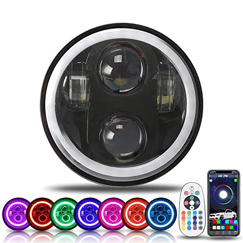 SUNPIE 5-3 / 4 5.75 بوصة RGBW Halo LED مصباح أمامي أسود APP التحكم عن بعد متوافق مع دراجات نارية H_arley XL883 / XL1200 Glide Deuce Street 500 / Street 750 مصابيح أمامية معدنية مقاومة للماء من الألومنيوم SUNPIE 5-3 / 4 5.75 بوصة RGBW Halo LED مصباح أمامي أسود APP التحكم عن بعد متوافق مع دراجات نارية H_arley XL883 / XL1200 Glide Deuce Street 500 / Street 750 مصابيح أمامية معدنية مقاومة للماء من الألومنيوم