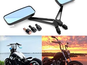 مللي متر / 10 مللي متر أسود مستطيل للدراجات النارية مرايا الرؤية الخلفية الجانبية متوافقة مع Kawasaki Suzuki Yamaha Cruiser Chopper