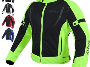 سترة عالية الدقة MESH MOTORCYCLE للرجال لركوب الدراجات النارية وسباق الدراجات المزدوجة الرياضية مصفحة ... (HI VIZ GREEN ، صغير)