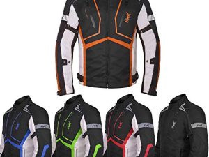 جاكيت للدراجة النارية للرجال من نسيج دراجة نارية Dualsport Enduro Motocross Racing Biker Riding CE Armored Waterproof في جميع الأحوال الجوية (برتقالي ، صغير)