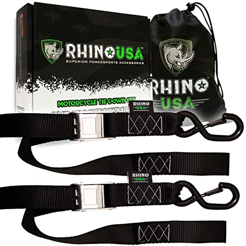 أحزمة ربط من Rhino USA للدراجات النارية (عبوتان) تم اختبارها معمليًا بقوة كسر 3،328 رطل ، مجموعة مربوطة من الصلب Cambuckle مع حلقات ناعمة مدمجة - أفضل من حزام السقاطة (عبوتان باللون الأسود) أحزمة ربط من Rhino USA للدراجات النارية (عبوتان) تم اختبارها معمليًا بقوة كسر 3،328 رطل ، مجموعة مربوطة من الصلب Cambuckle مع حلقات ناعمة مدمجة - أفضل من حزام السقاطة (عبوتان باللون الأسود)