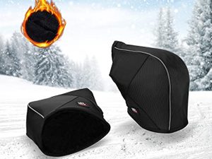 قفازات للمقود من Kemimoto Universal Snowmobile ATV سوداء مقاومة للماء سميكة من الصوف الداخلي المقود القفازات المتوافقة مع Polaris Skidoo Arctic Cat ATV Motorcycle
