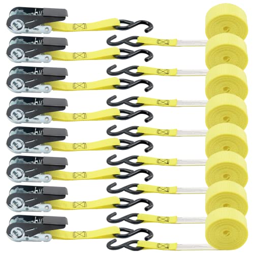 أحزمة ربط سقاطة قياسية XSTRAP - 8PK - 1 '' x 10 ft - 900 LB Break Strength Cargo Straps for Moving Hardware، Lawn Equipment، Motorcycle أحزمة ربط سقاطة قياسية XSTRAP - 8PK - 1 '' x 10 ft - 900 LB Break Strength Cargo Straps for Moving Hardware، Lawn Equipment، Motorcycle