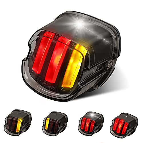 مصابيح خلفية LED من QUASCO مزودة بإشارة انعطاف متوافقة مع Harley Road King Electra Glide Road Glide Softail Fatboy Night Sportster مصابيح خلفية LED من QUASCO مزودة بإشارة انعطاف متوافقة مع Harley Road King Electra Glide Road Glide Softail Fatboy Night Sportster