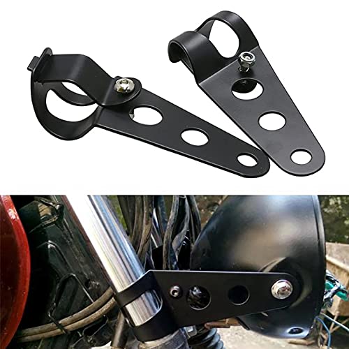 ANKIA Universal 33mm-43mm Metal Motorcycle Modified Headlight Mount Brackets Clamp Fork Ear for Motorcycle Chopper Cafe Racer (أسود) ANKIA Universal 33mm-43mm Metal Motorcycle Modified Headlight Mount Brackets Clamp Fork Ear for Motorcycle Chopper Cafe Racer (أسود)