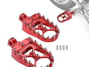 مسامير قدم للدراجة النارية KEMIMOTO CNC لـ Dyna Sportster FLFB FLSTF Iron 883 Softail Street Glide ، مفرمة MX قابلة للدوران 360 درجة بنمط بوبر أحمر