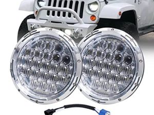 COWONE أحدث 130 واط 7 بوصة LED المصابيح الأمامية DRL متوافق مع جيب رانجلر 97-2018 JK TJ LJ Hummer H1 H2 كشافات كروم