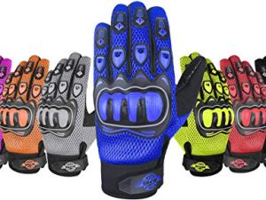 قفازات ALPHA CYCLE GEAR MOTO الرياضية (أسود / أزرق ، صغير)